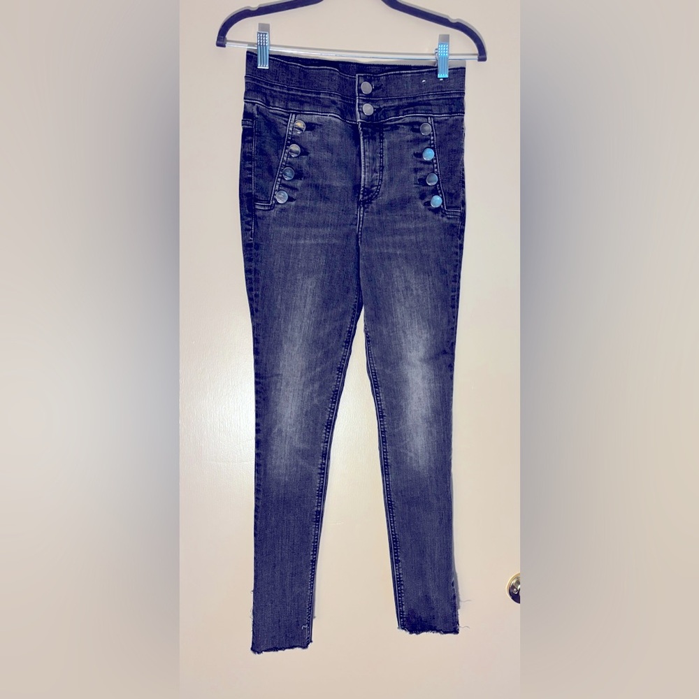 EXPRESS Black wash Button-Up Women Jeans
